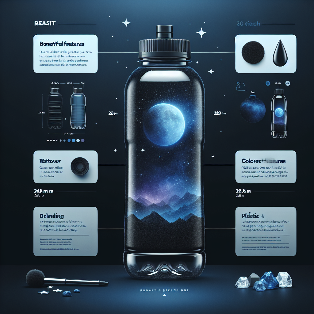 Brita 36386 Plastic Water Filter Bottle, 26 ounce, Night Sky