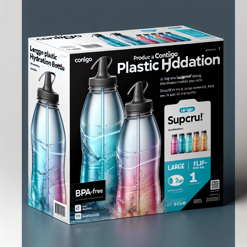 Contigo Plastic Large BPA-Free Leakproof Hydration Bottle with Flip Straw - 720 ml, Scuba, Pack of 1, Assorted