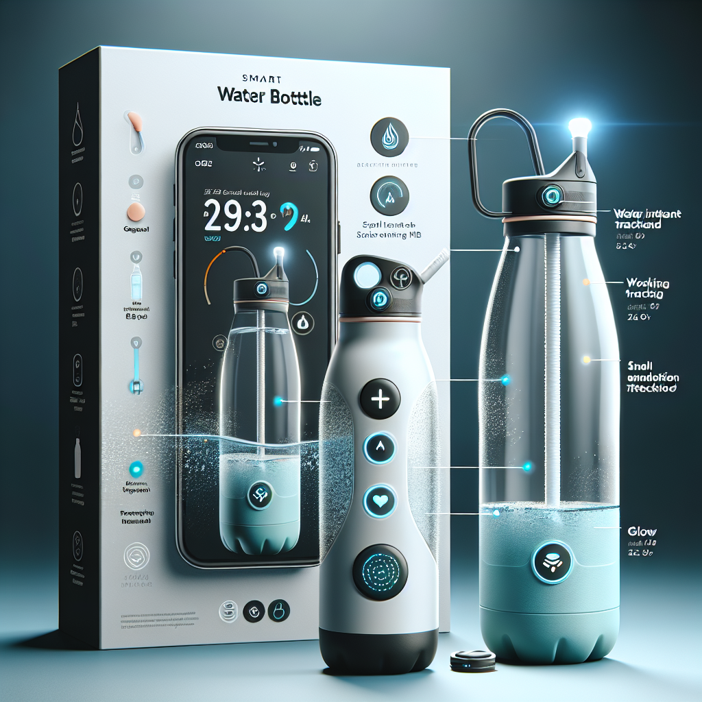 HidrateSpark TAP Smart Water Bottle. Tap to Track Water Intake & Glows to Remind You to Stay Hydrated - Straw - Scuba - 24 Oz - Smart Living Product