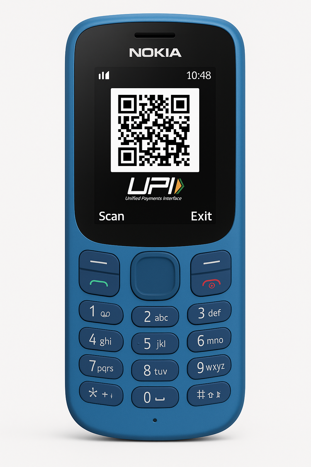 Nokia 110 with Built-in UPI App and Scan & Pay Feature, MP3 Player, Rear Camera, Long-Lasting Battery, and Voice Recorder | Blue