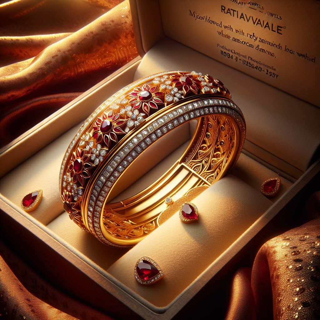 RATNAVALI JEWELS Gold Plated Ruby Red White American Diamond Stone Kada Bangle for Women RV3384R