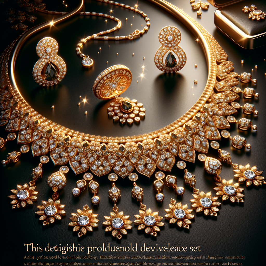 Sasitrends Traditional Micro Gold Plated American Diamond Stone Studded Designer Necklace Jewellery Set for Women & Girls