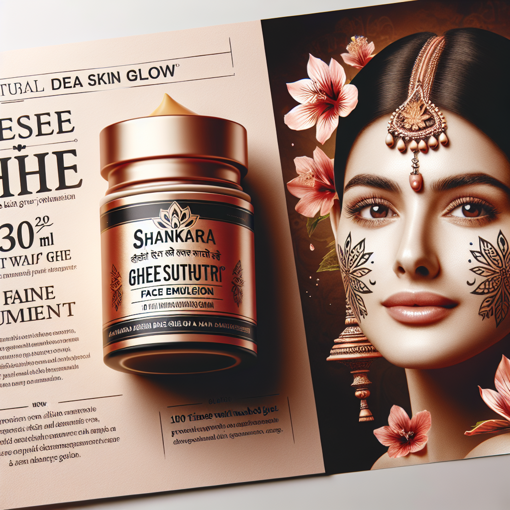 Shankara Gheesutrā Face Emulsion Natural Desi Ghee Face Moisturizer Cream For Even Skin Glow and Rejuvenation with Vitamin C,Hibiscus and 100 Times Washed Ghee- 30 ml
