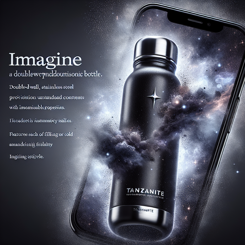 THE TANZANITE Black & Ash colour sparkles Stainless Steel Double Wall Vacuum Portability Hot Wide Mouth Water Bottles Steel Insulated Water Bottle Outdoor Water Bottle