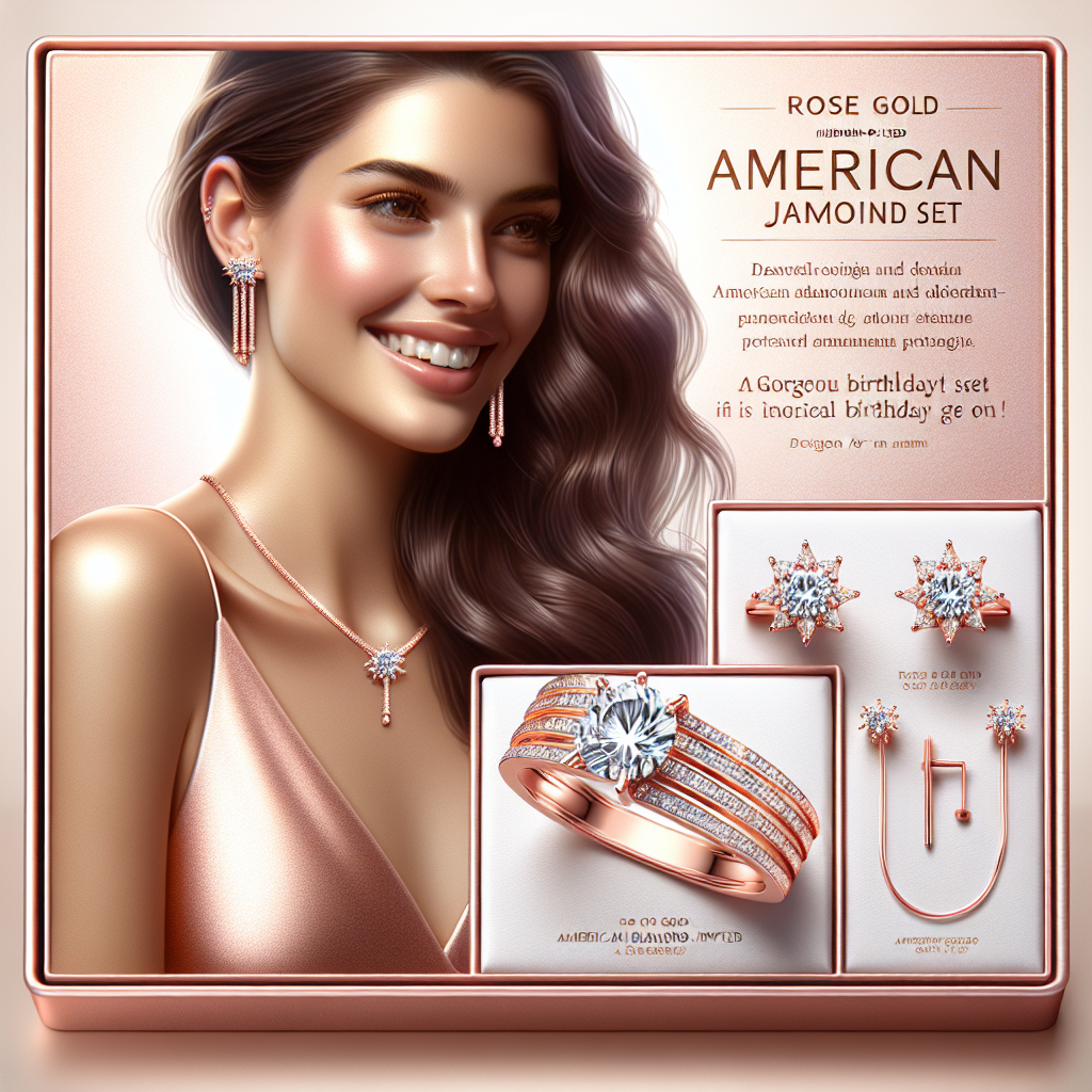 Yellow Chimes Jewellery Set for Women and Girls American Diamond Jewellery Set | Rosegold Rhodium Plated AD Necklace Set for Women | Birthday Gift for Girls & Women