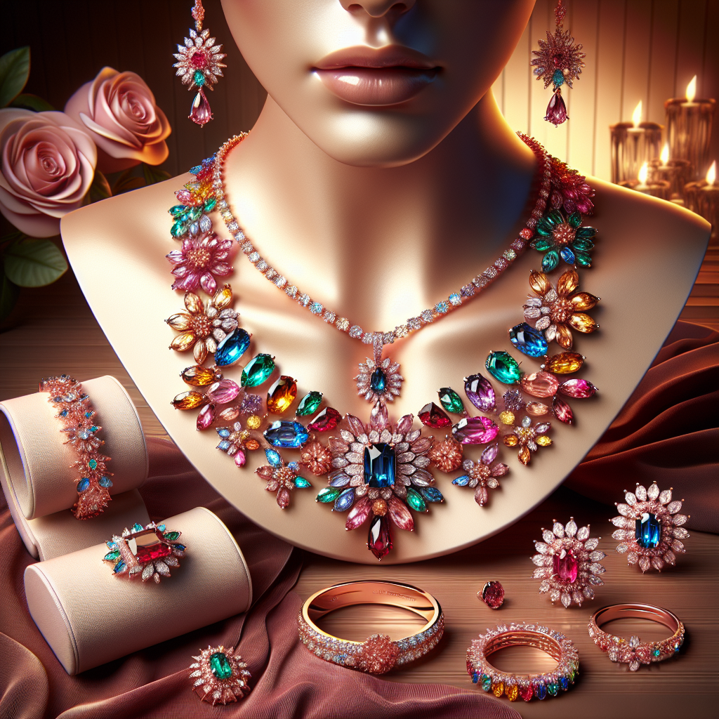 YouBella Jewellery Set Multi-Color AAA Swiss Zircon Rose Gold Crystal Necklace Pendant Ring Bracelet Bangle and Earrings Jewellery Combo for Girls and Women (Bracelet)