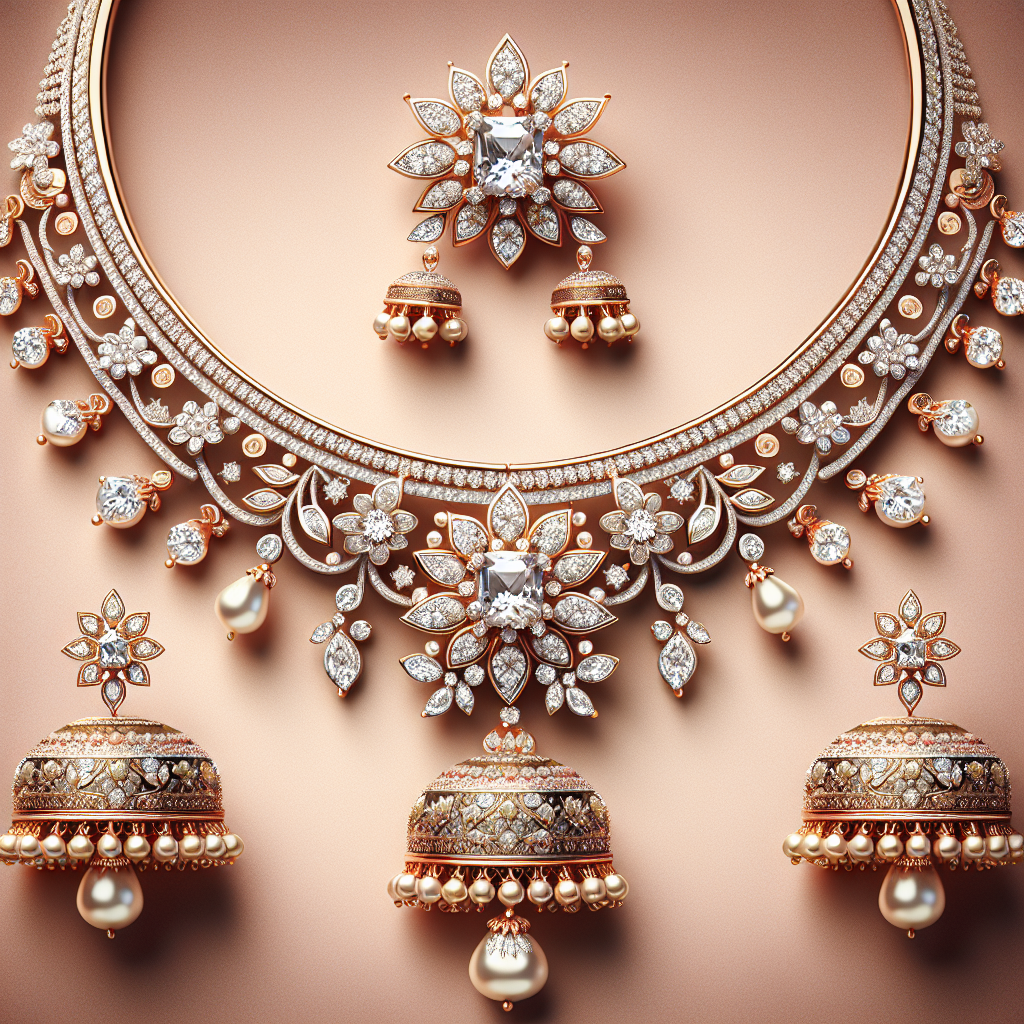 ZENEME Jewellery Sparkling American Diamond Collar Necklace with Designer Jhumka/Jhumki Earrings Maang Tikka for Women and Girl